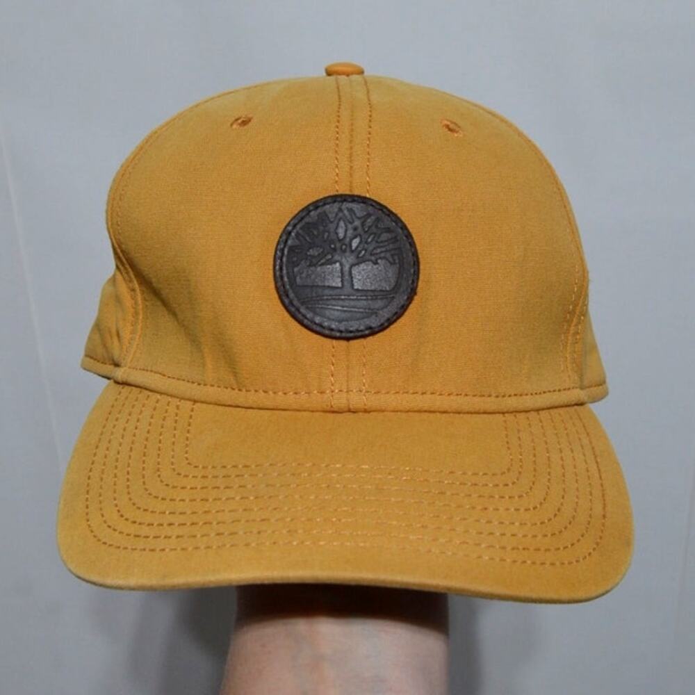 Timberland Canvas Snap Back Baseball Hat Beige OSFM